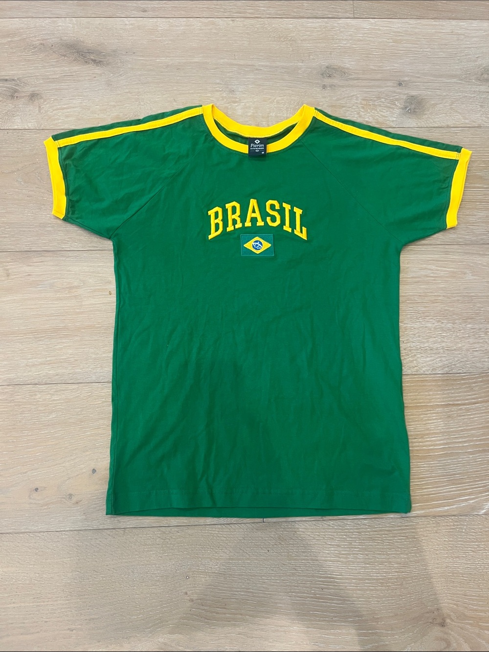 New- Brasil Green & Yellow Graphic Tee- Medium